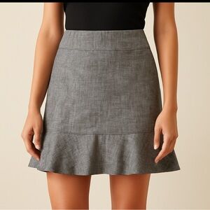 Smart Set Linen/cotton/spandex ruffle bottom grey  lightweight skirt. Sz 13